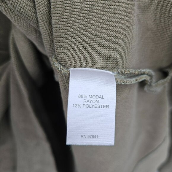 J Jill Sweater Top XL Olive Green 3/4 Sleeve Side Slit Modal Blend Soft Casual - Picture 7 of 10